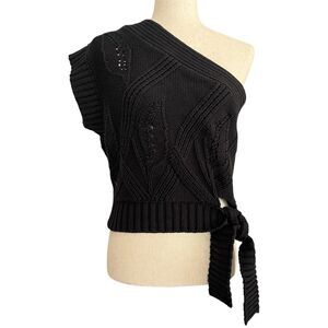 Holzweiler Beagle Knit Sweater Womens M Cable One Shoulder Vest Luxury Modern